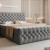 Łóżko kontynentalne z pojemnikami i topperem Empre 160x200 cm – dla bolących pleców