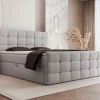 Łóżko kontynentalne pikowane z pojemnikami i topperem Carmela 160x200 cm – idealne dla pleców