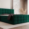 Łóżko kontynentalne pikowane z pojemnikami i topperem Carmela 160x200 cm – idealne dla pleców