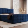 Łóżko kontynentalne pikowane z pojemnikami i topperem Carmela 160x200 cm – idealne dla pleców