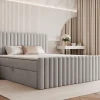 Łóżko kontynentalne z pojemnikami i topperem Velissa 160x200 cm – wspiera kręgosłup