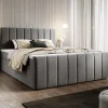 Łóżko kontynentalne z pojemnikami i topperem Candy 160x200 cm – wsparcie dla pleców