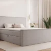 Łóżko kontynentalne z pojemnikami i topperem Solara 160x200 cm – dla bolących pleców