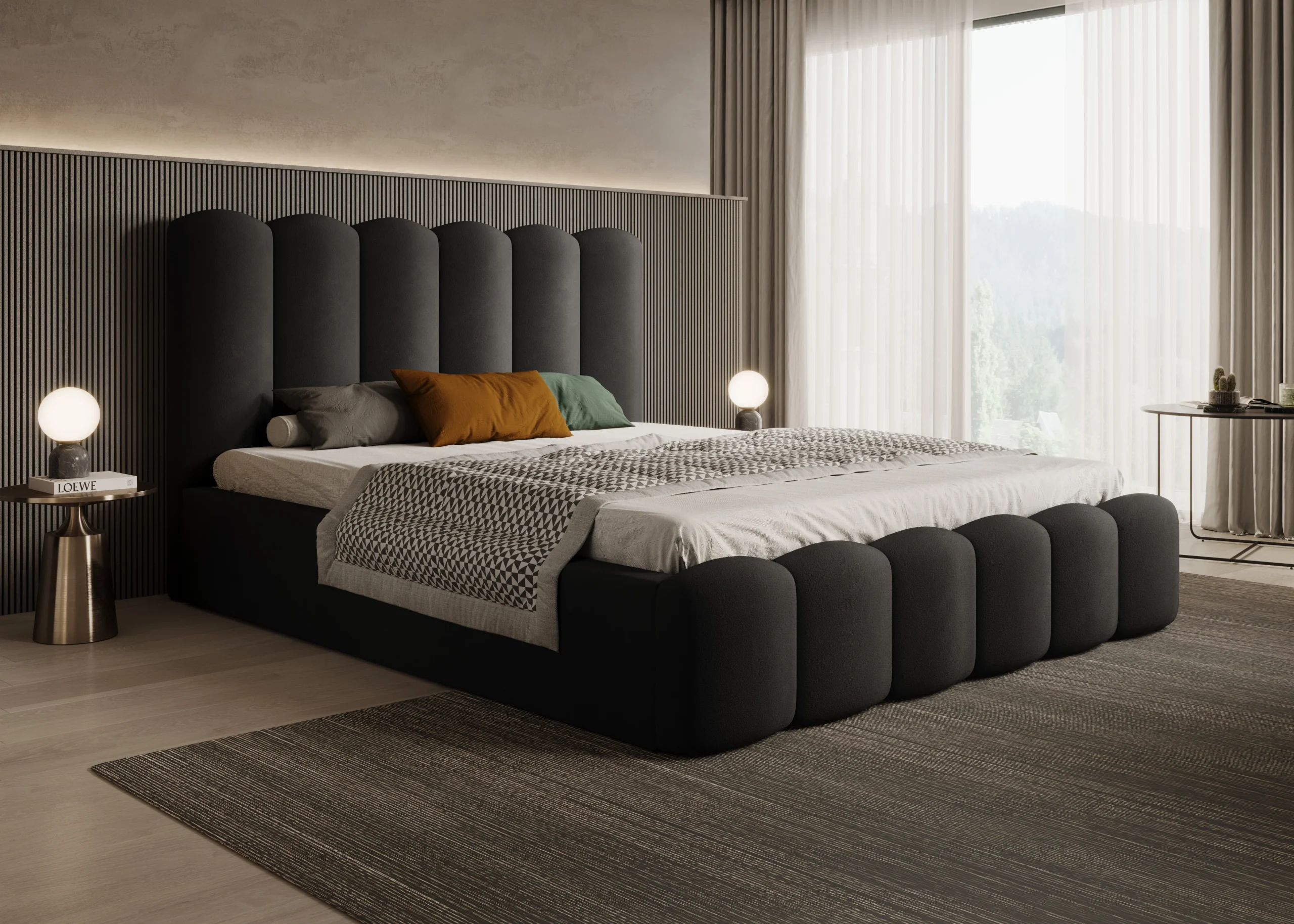 Łóżko tapicerowane Lavish 160x200 cm – z pojemnikiem, plamoodporne