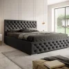 Łóżko tapicerowane z pojemnikiem Magnifica Chesterfield 160x200 cm – tkanina plamoodporna