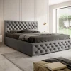 Łóżko tapicerowane z pojemnikiem Magnifica Chesterfield 160x200 cm – tkanina plamoodporna