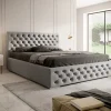Łóżko tapicerowane z pojemnikiem Magnifica Chesterfield 160x200 cm – tkanina plamoodporna
