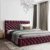 Łóżko tapicerowane z pojemnikiem Magnifica Chesterfield 160x200 cm – tkanina plamoodporna