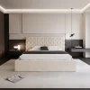 Łóżko tapicerowane Nirvana 140x200 cm – Pojemnik, tkanina plamoodporna