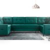 Narożnik Tapicerowany z Funkcją Spania Cushy Grand na Nóżkach - Duża Kanapa do Salonu Glamour