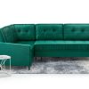 Narożnik Tapicerowany z Funkcją Spania na Nogach Bellio - Elegancka Kanapa dla Rodziny z Akcentami Glamour