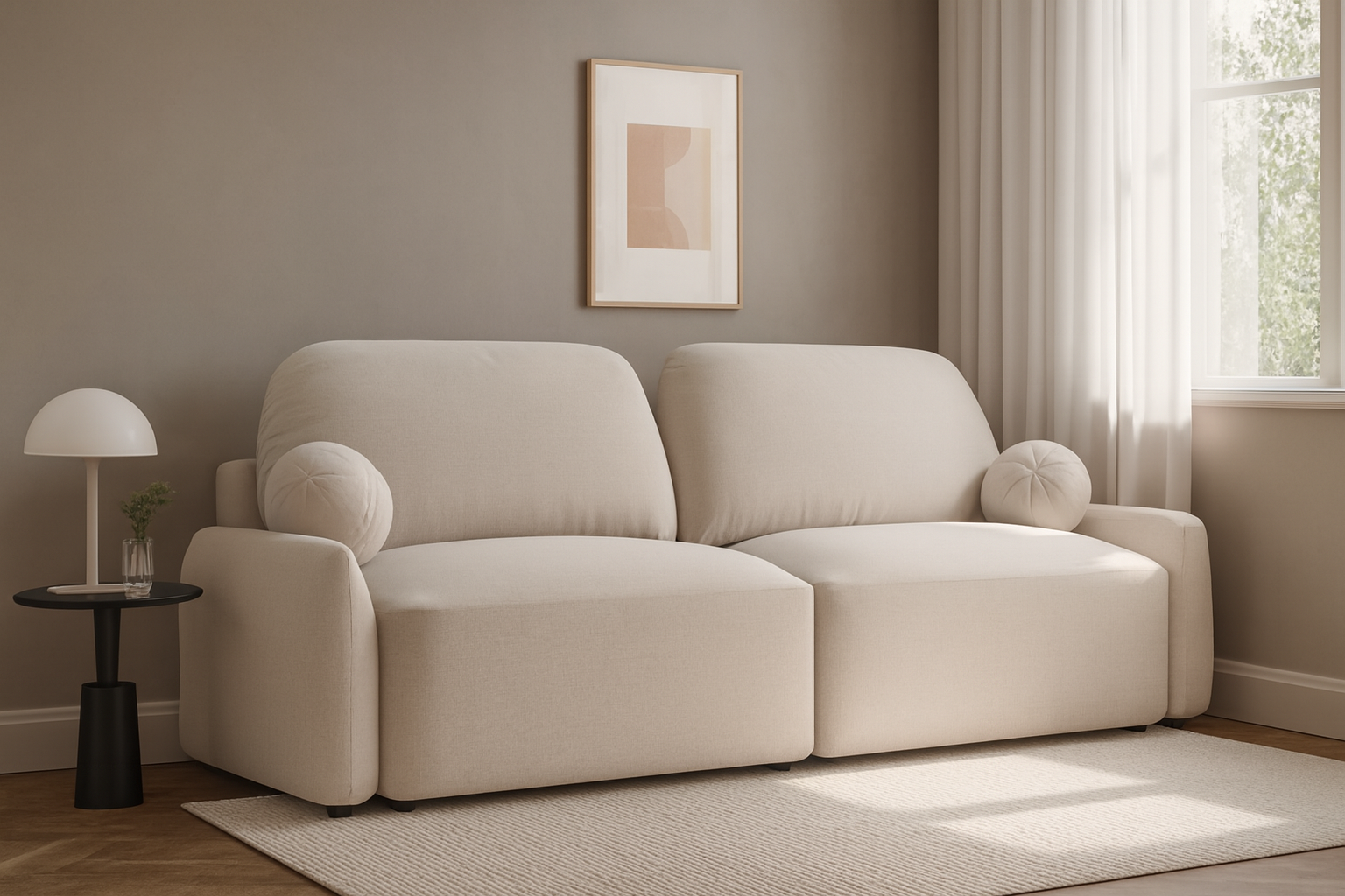 Sofa tapicerowana rozkładana Coral z funkcją spania - nowoczesna kanapa do salonu