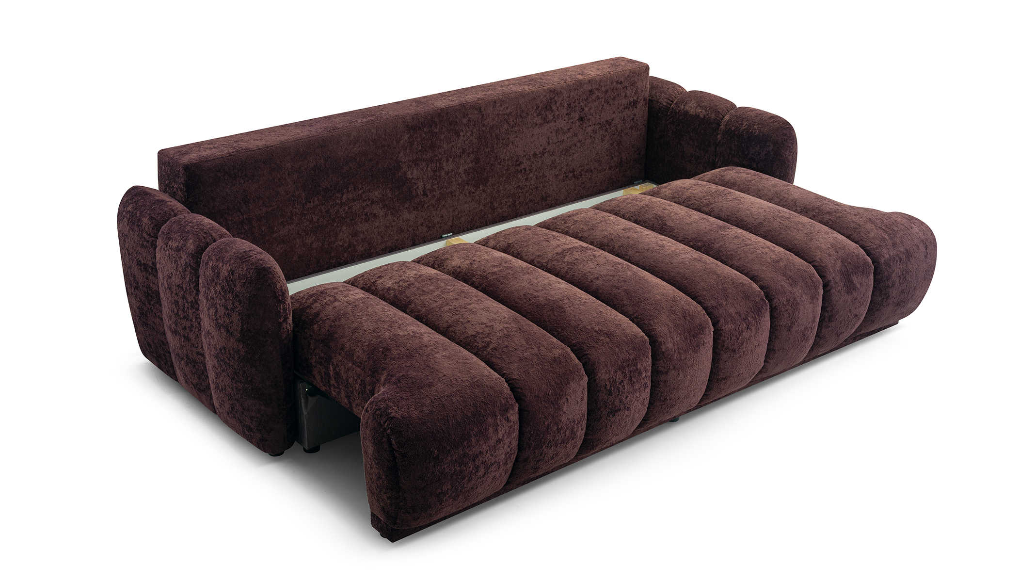 Sofa Tapicerowana Rozkładana Chocoa - Nowoczesna Kanapa 3-Osobowa z Funkcją Spania