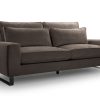 Sofa tapicerowana nierozkładana loftowa Chocito - nowoczesna kanapa trzyosobowa na metalowych nogach