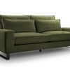 Sofa tapicerowana nierozkładana loftowa Chocito - nowoczesna kanapa trzyosobowa na metalowych nogach