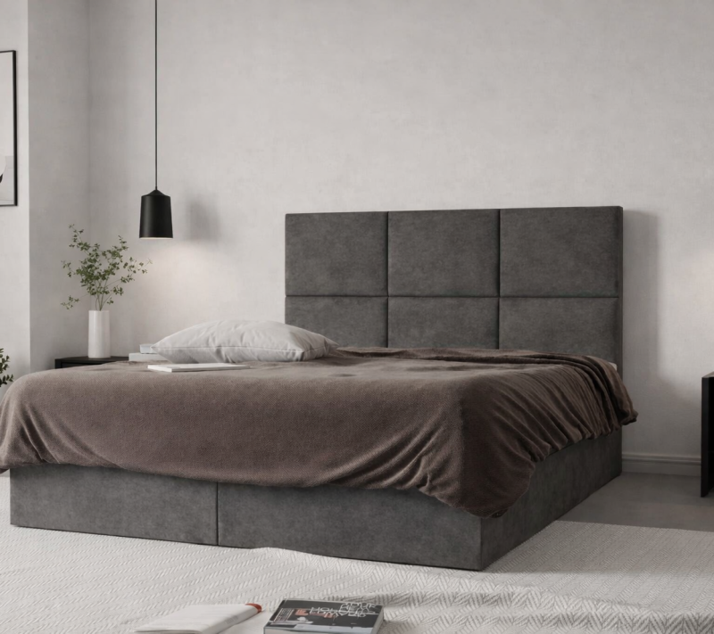Łóżko kontynentalne z pojemnikami i topperem BESCO 2 160x200 cm – wspiera kręgosłup