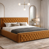 Eleganckie łóżko tapicerowane z pojemnikiem INDIA 160x200 cm – łatwe w czyszczeniu