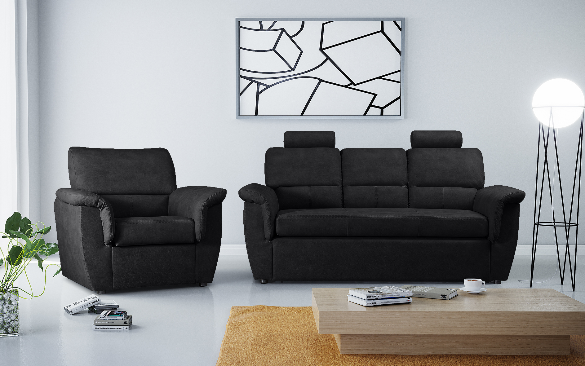 Sofa tradycyjna tapicerowana Cobrel do zestawu