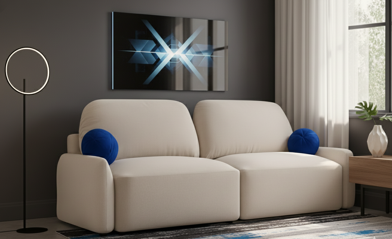 Sofa tapicerowana rozkładana Coral z funkcją spania - nowoczesna kanapa do salonu