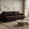 Sofa Tapicerowana Rozkładana Chocoa - Nowoczesna Kanapa 3-Osobowa z Funkcją Spania