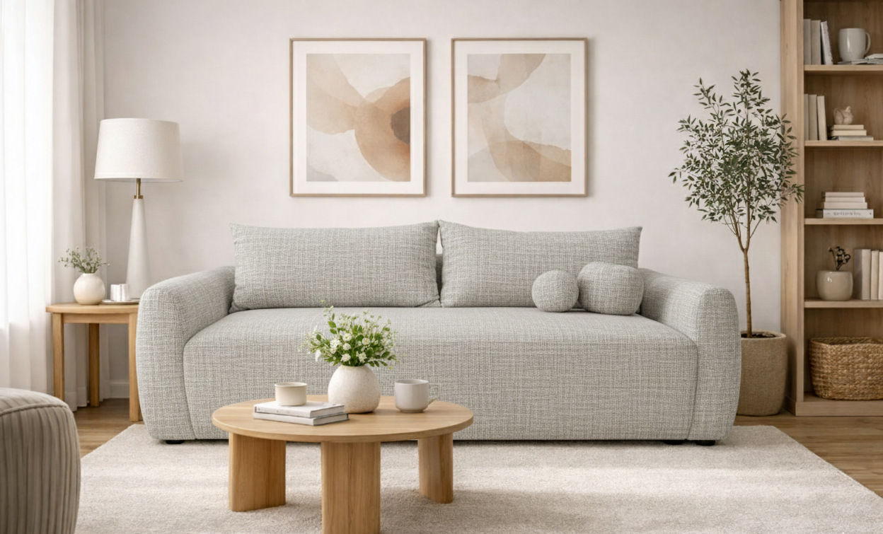 Tapicerowana sofa Lusso z funkcją spania
