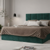 Łóżko kontynentalne z pojemnikami i topperem LORENC 2 160x200 cm – wspiera bolące plecy