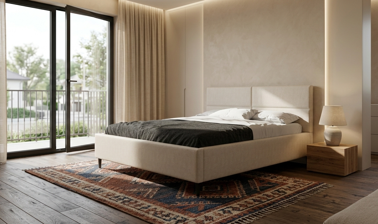 Łóżko tapicerowane SELLY SLIM 160x200 cm – z pojemnikiem, hydrofobowe