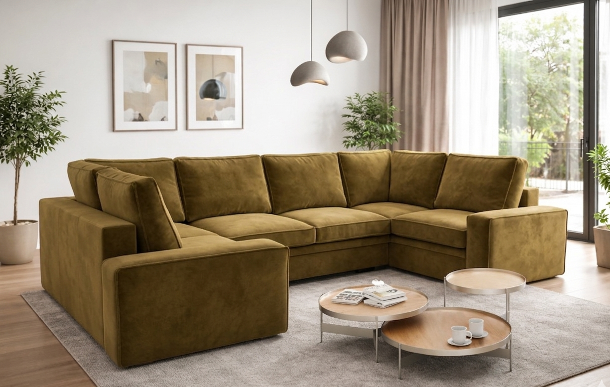 Narożnik Tapicerowany z Funkcją Spania Signa Grand - Duża Rogówka w Kształcie Litery U do Salonu