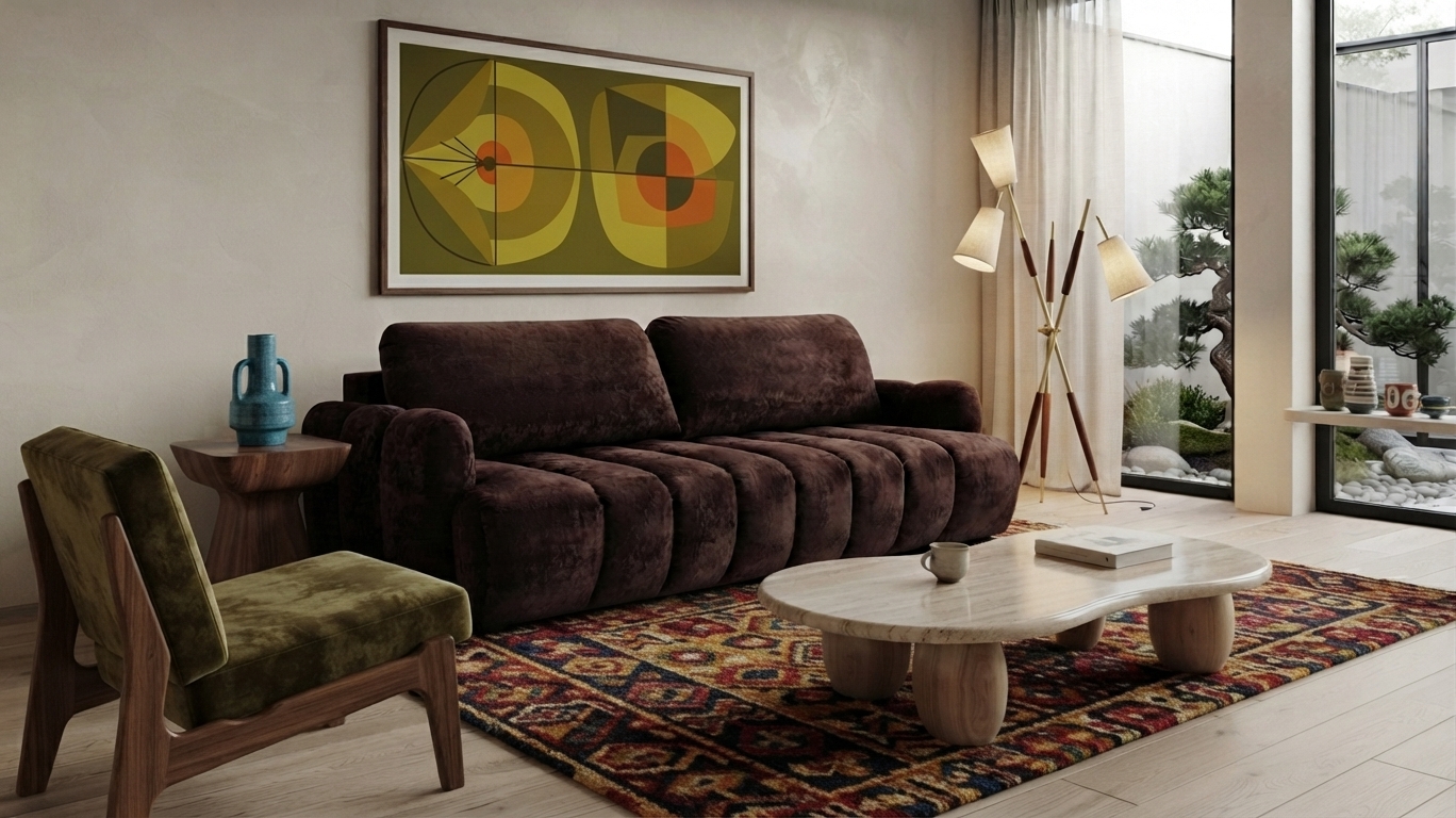Sofa Tapicerowana Rozkładana Chocoa - Nowoczesna Kanapa 3-Osobowa z Funkcją Spania