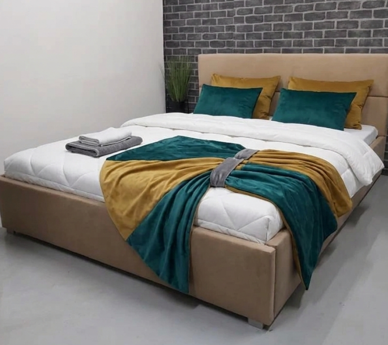 Łóżko tapicerowane AMALO SLIM 160x200 cm – z pojemnikiem, odporne na plamy