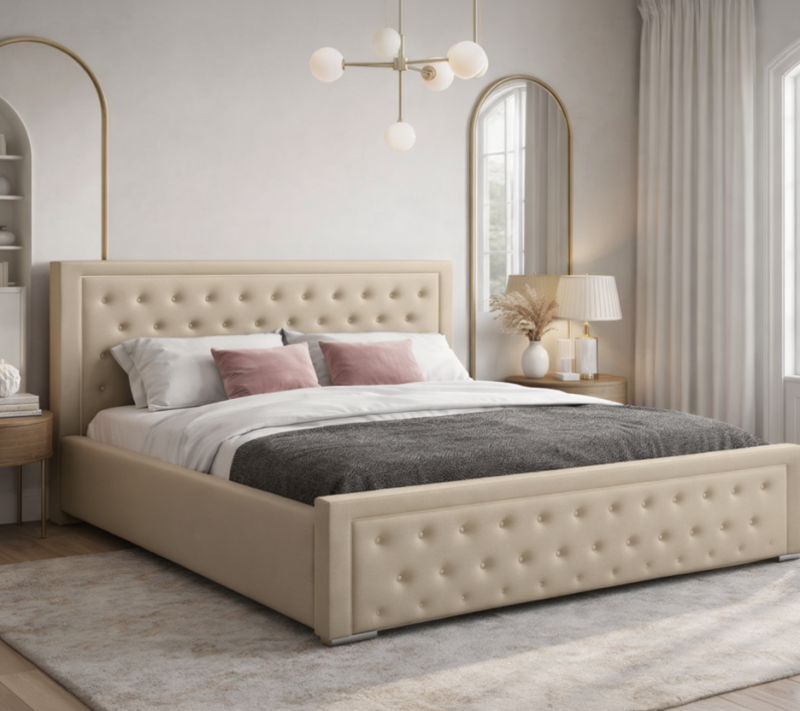 Łóżko tapicerowane z pojemnikiem Lifo Slim 160x200 cm – łatwe czyszczenie