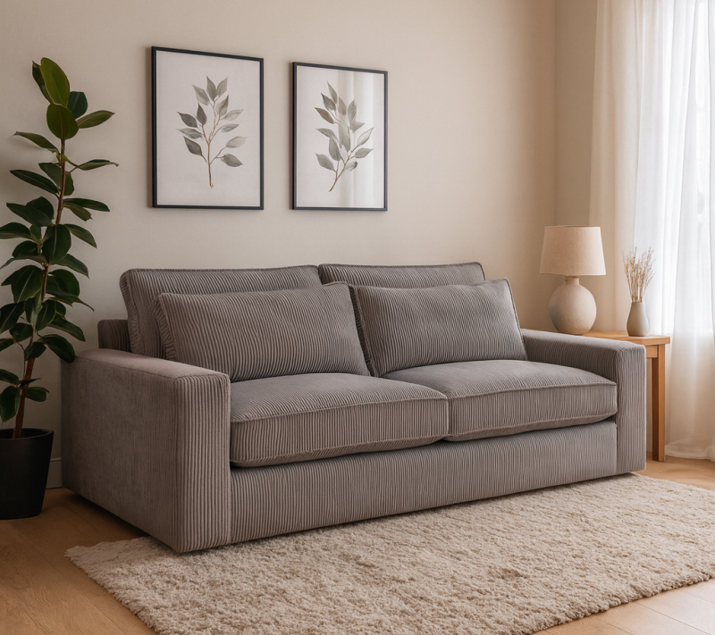 Nowoczesna sofa tapicerowana loftowa Bison – trzyosobowa kanapa do salonu