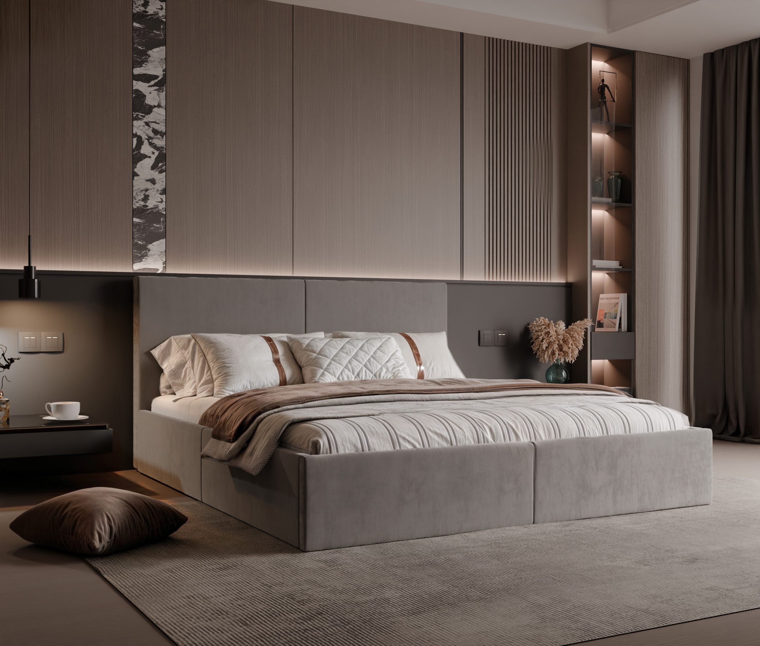 Łóżko tapicerowane Vizano Slim 160x200 cm – z pojemnikiem, łatwe czyszczenie