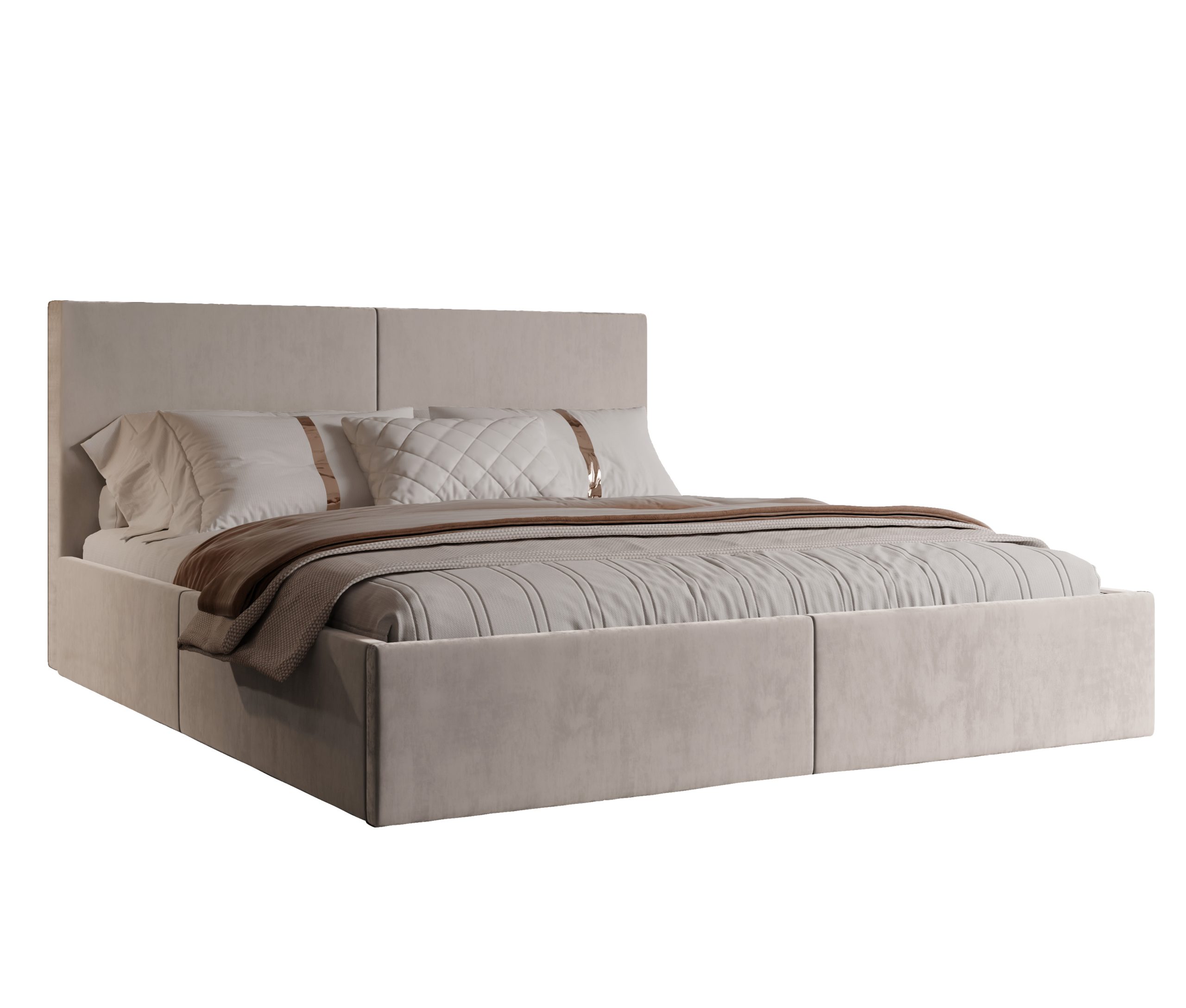 Łóżko tapicerowane Vizano Slim 160x200 cm – z pojemnikiem, łatwe czyszczenie