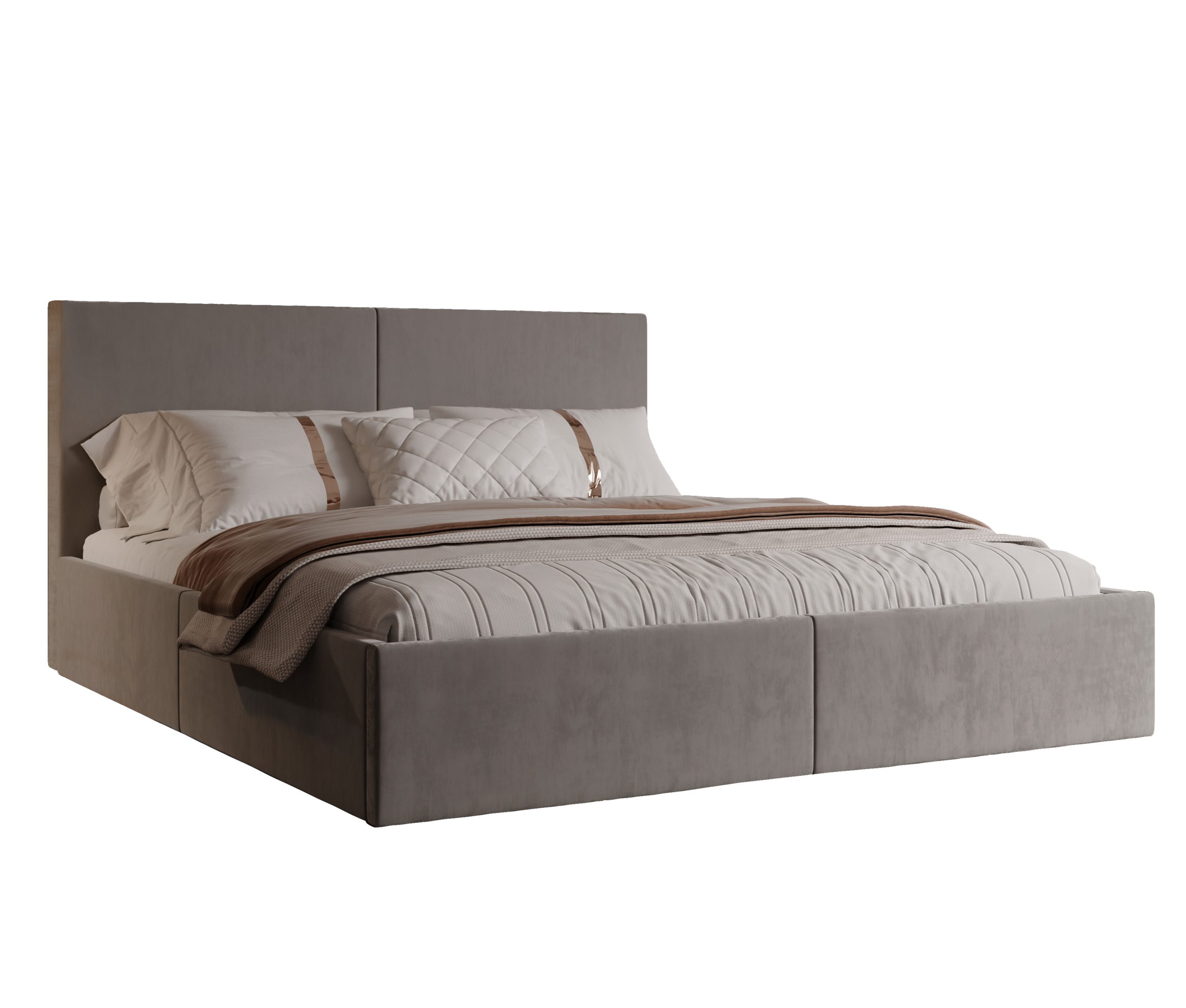 Łóżko tapicerowane Vizano Slim 160x200 cm – z pojemnikiem, łatwe czyszczenie