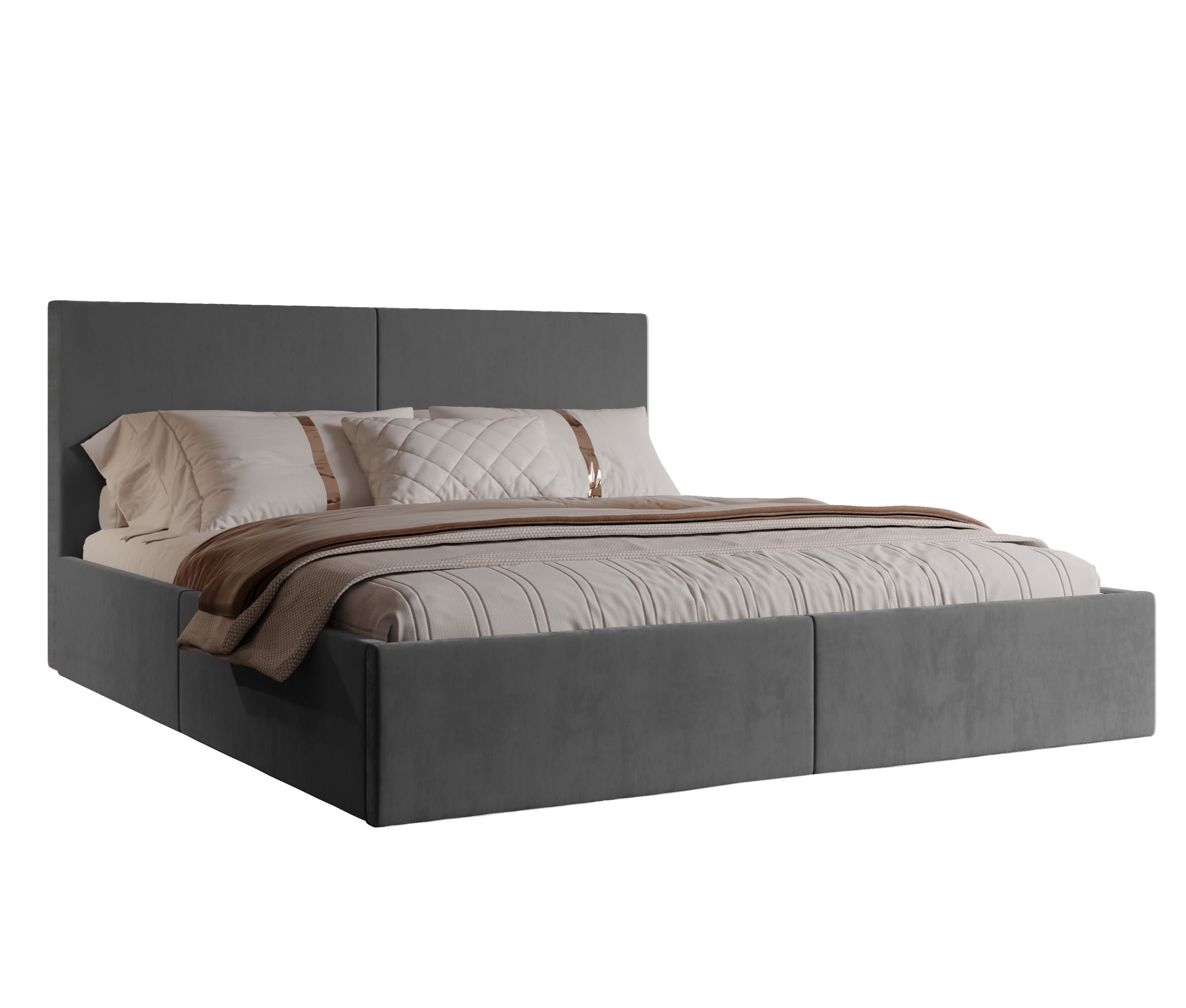 Łóżko tapicerowane Vizano Slim 160x200 cm – z pojemnikiem, łatwe czyszczenie