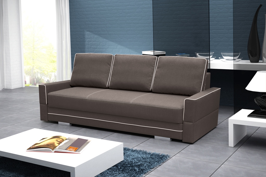 Sofa tapicerowana rozkładana z lamówkami 230 cm Manta B
