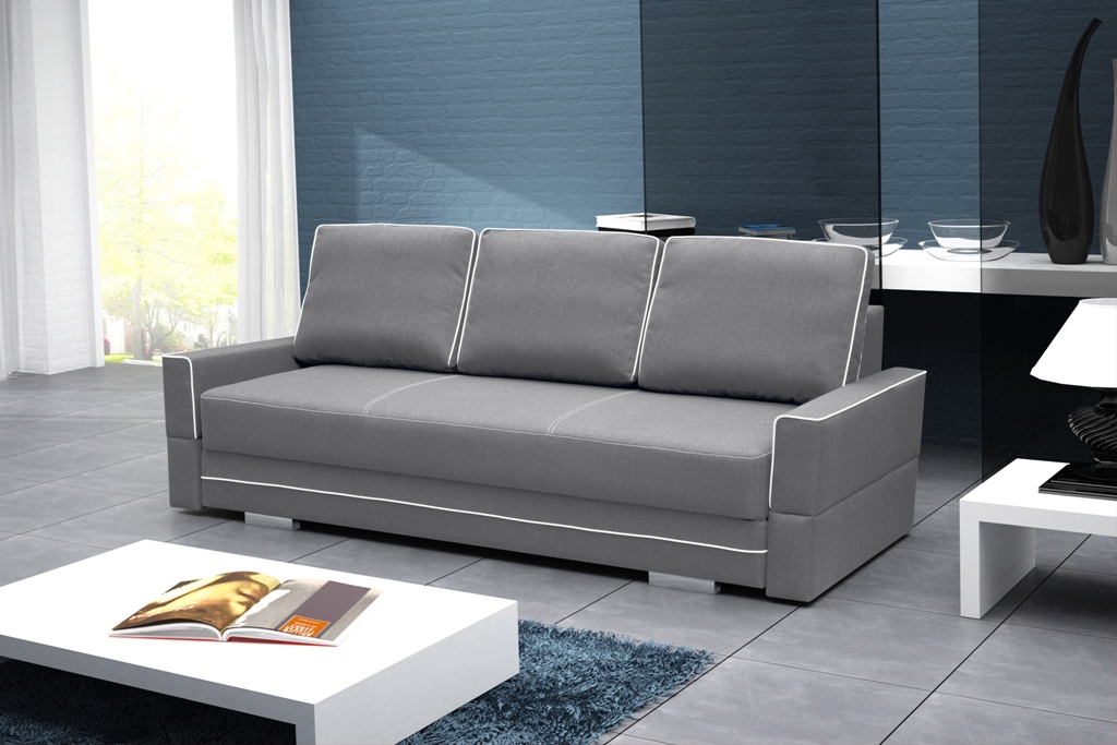 Sofa tapicerowana rozkładana z lamówkami 230 cm Manta B