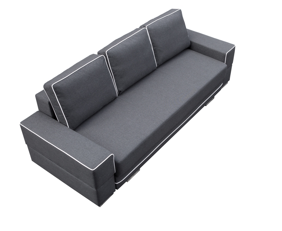 Sofa tapicerowana rozkładana z lamówkami 251 cm Manta A