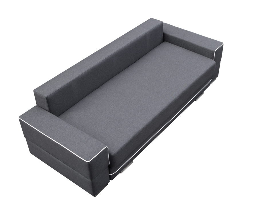Sofa tapicerowana rozkładana z lamówkami 251 cm Manta A