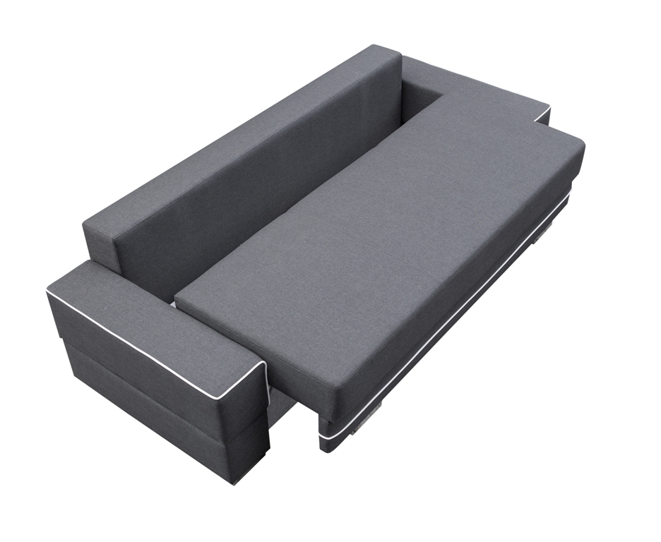 Sofa tapicerowana rozkładana z lamówkami 251 cm Manta A