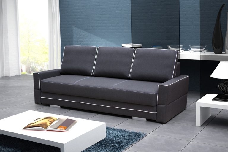 Sofa tapicerowana rozkładana z lamówkami 230 cm Manta B