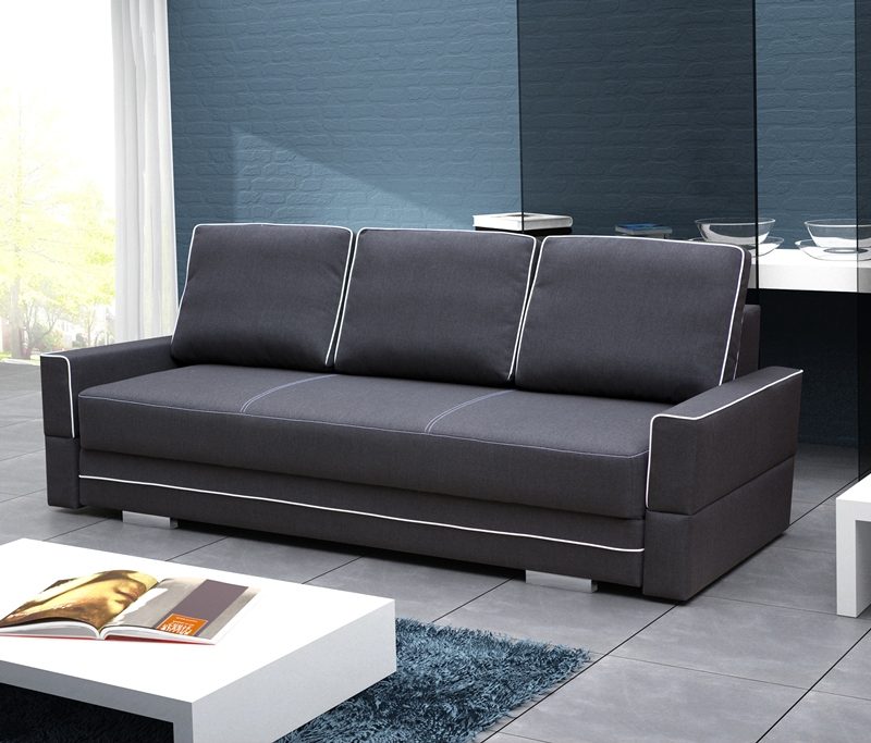 Sofa tapicerowana rozkładana z lamówkami 230 cm Manta B