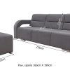 Sofa tapicerowana rozkładana 3 osobowa z pufą Amoro + pufa