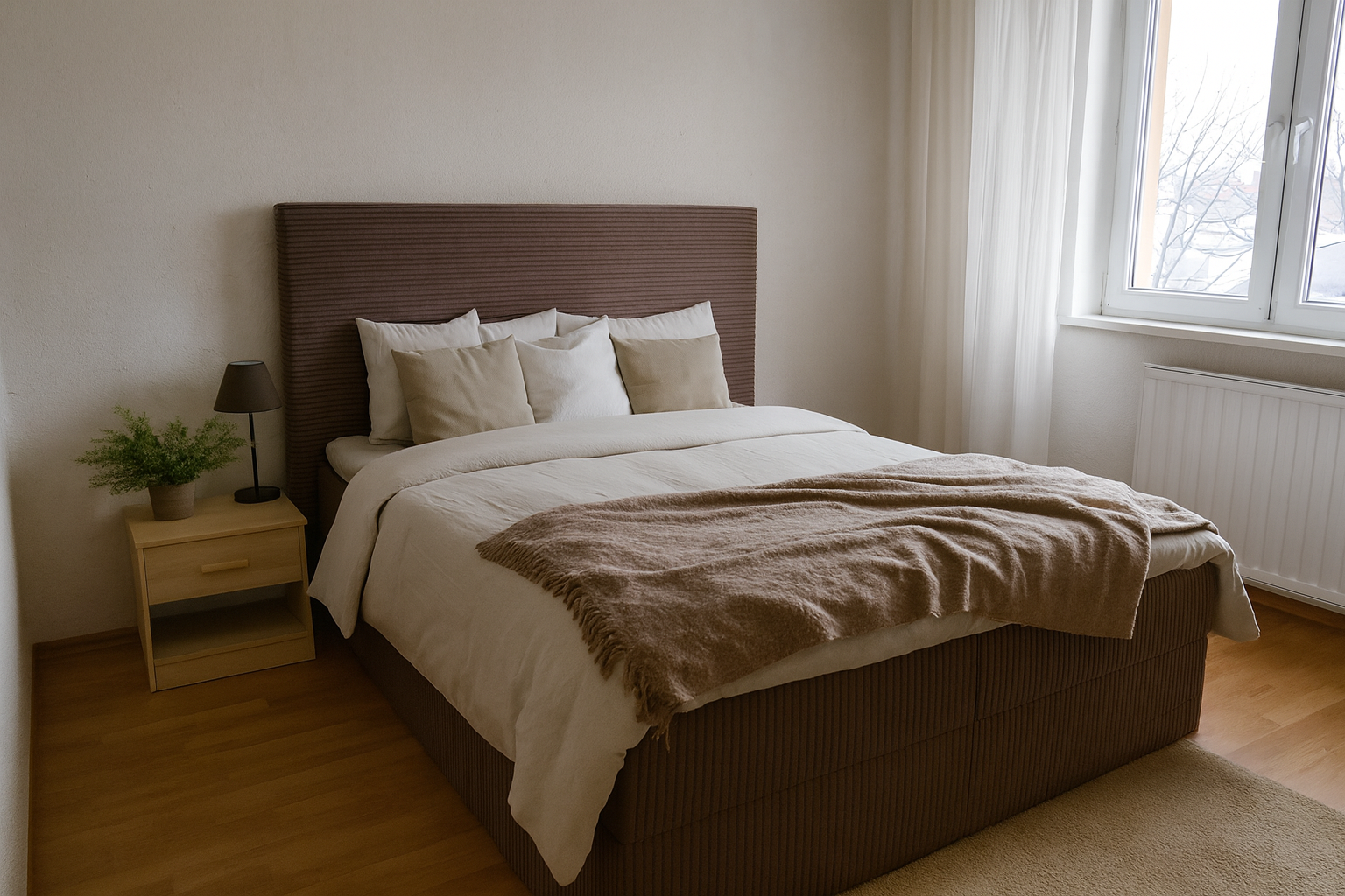 Łóżko kontynentalne Calira 2 160x200 cm – z pojemnikiem i topperem
