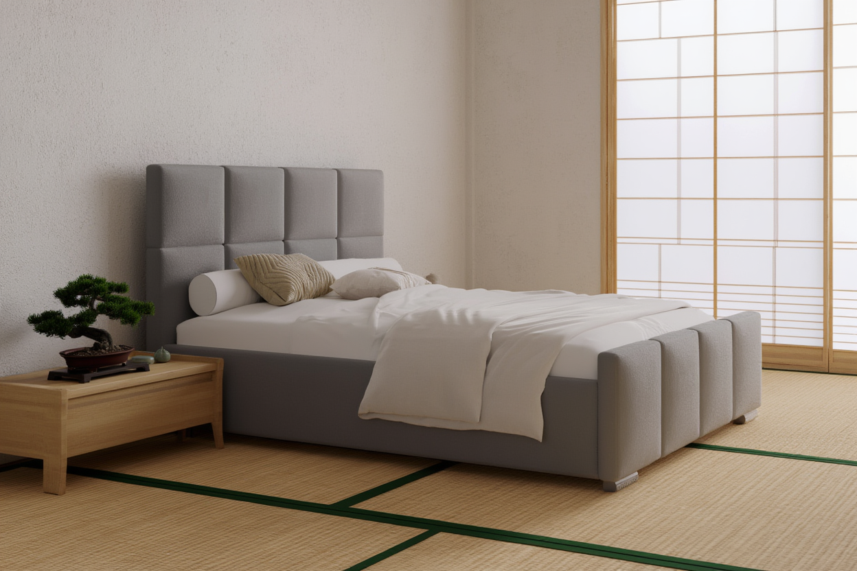 Łóżko tapicerowane LORADO SLIM z pojemnikiem 160x200 cm – tkanina hydrofobowa