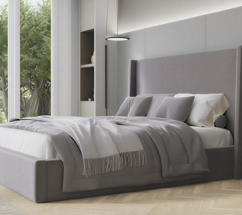 Łóżko tapicerowane Dormeo z pojemnikiem 160x200 cm – odporne na plamy