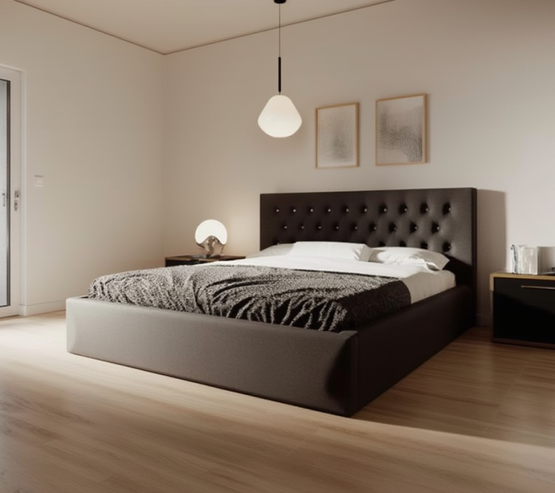 Łóżko tapicerowane Nebra Slim 160x200 cm – z tkaniną hydrofobową