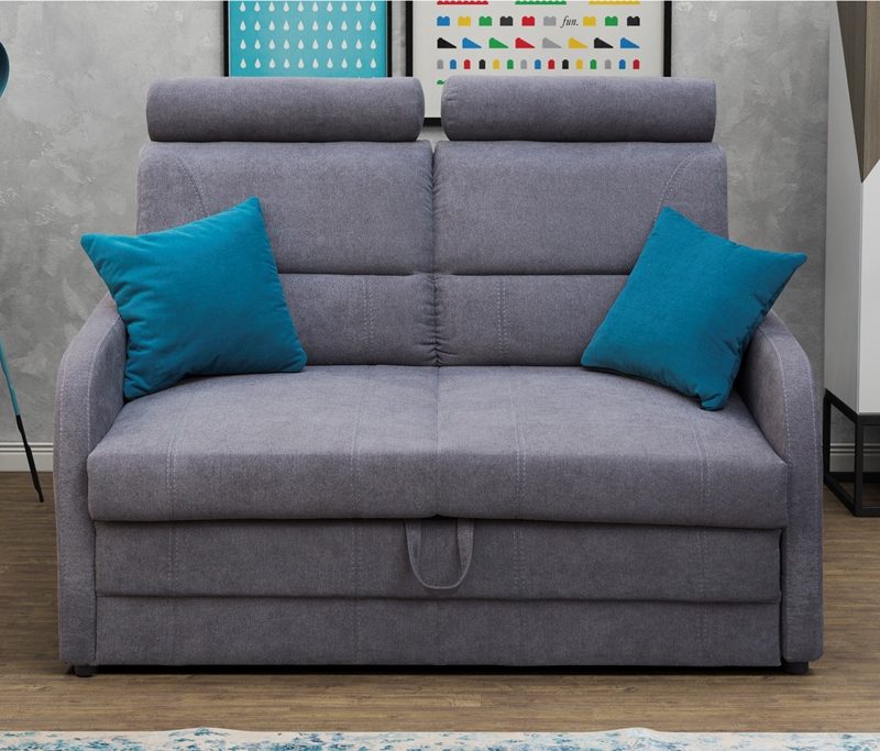 Sofa tradycyjna tapicerowana rozkładana z zagłówkami Koren