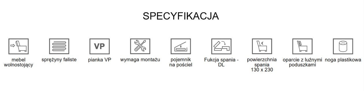Narożnik Tapicerowany z Funkcją Spania Ceptra - Duża Rogówka w Kształcie Litery U do Salonu